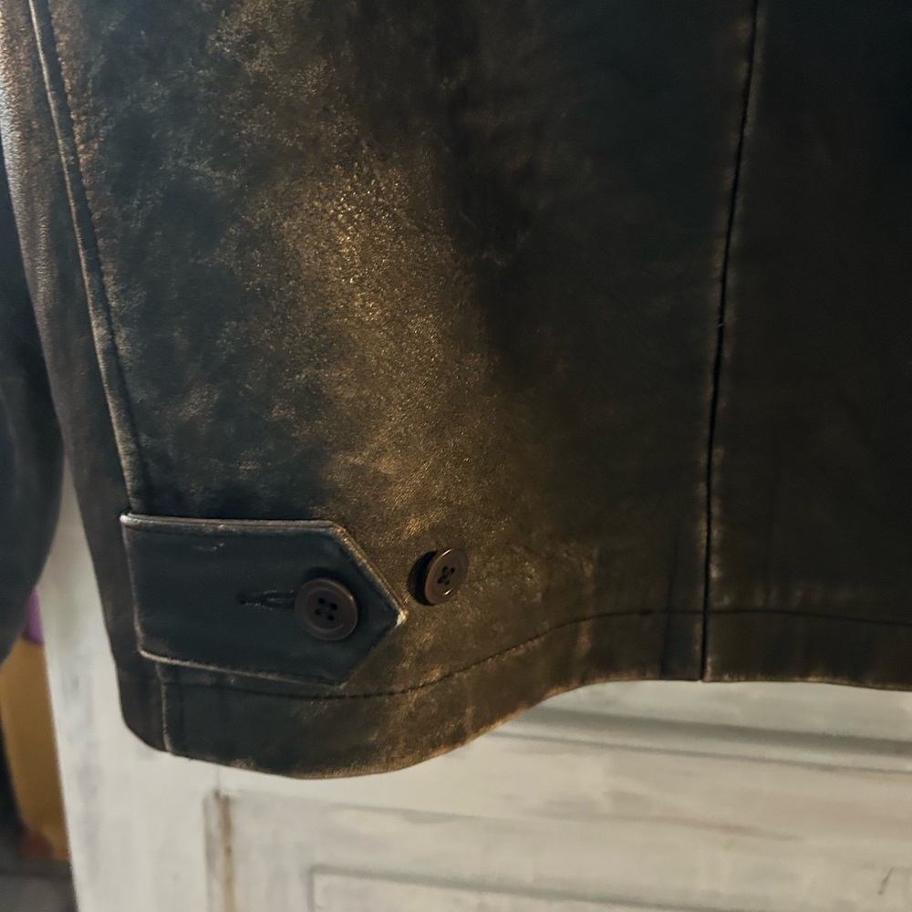 J. Crew Womens Distressed Black Leather Jacket - Picture 6 of 8